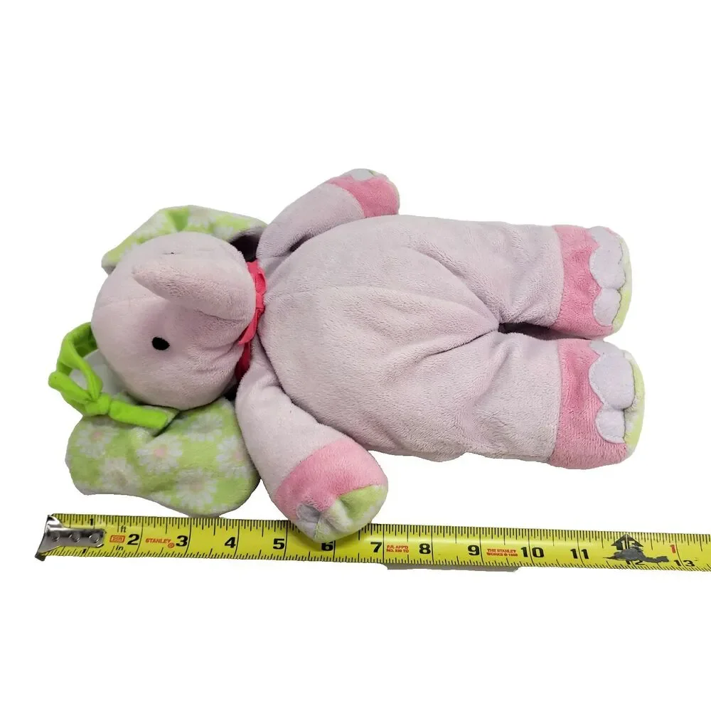 Carters Musical Crib Pull Toy Elephant Plush Purple flower power daisies twinkle
